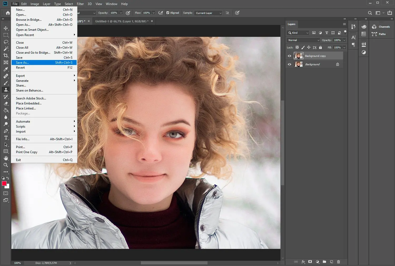 Adobe Photoshop. Opslaan als..