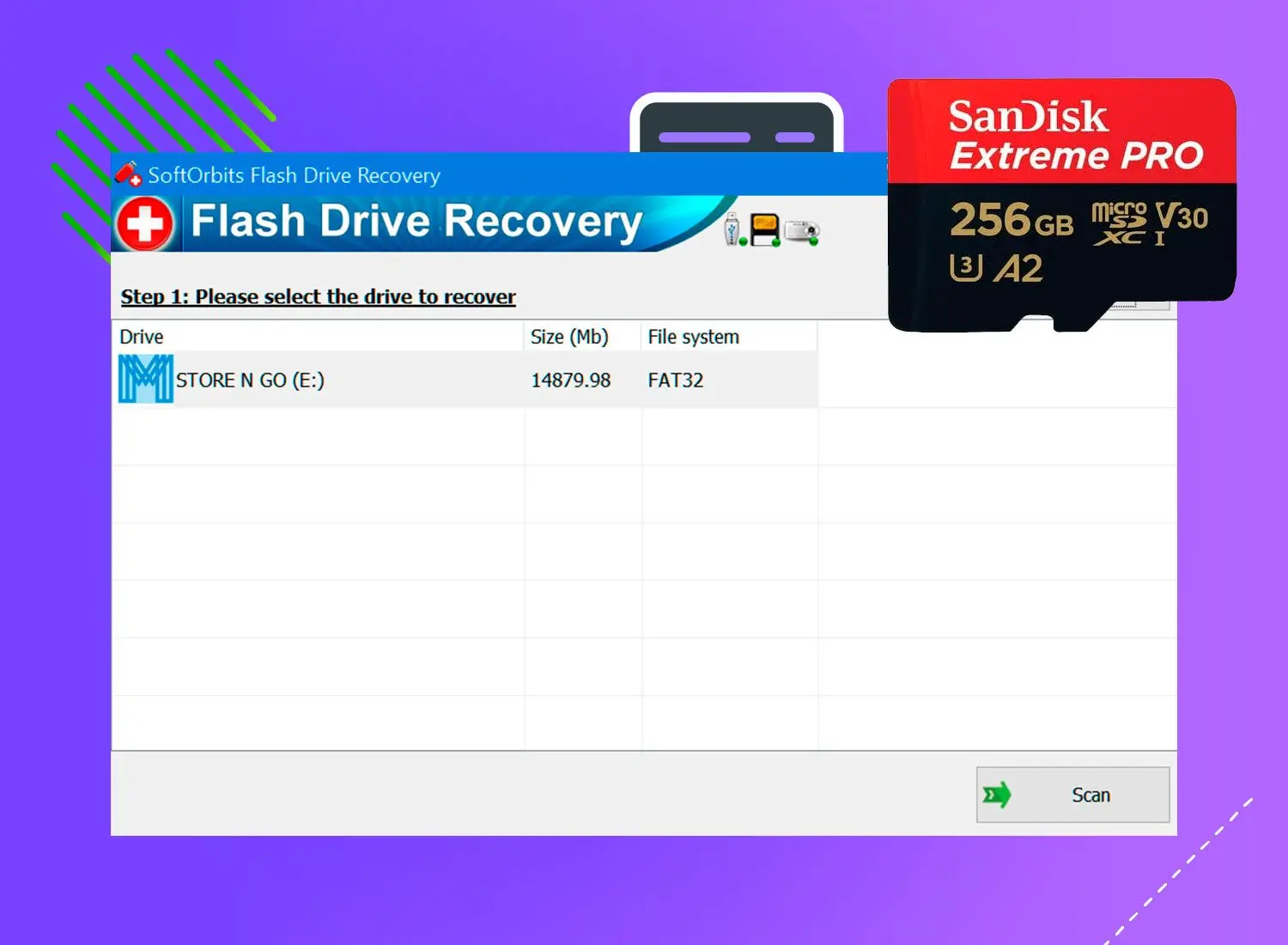 SoftOrbits Flash Drive Recovery Schermafbeelding.