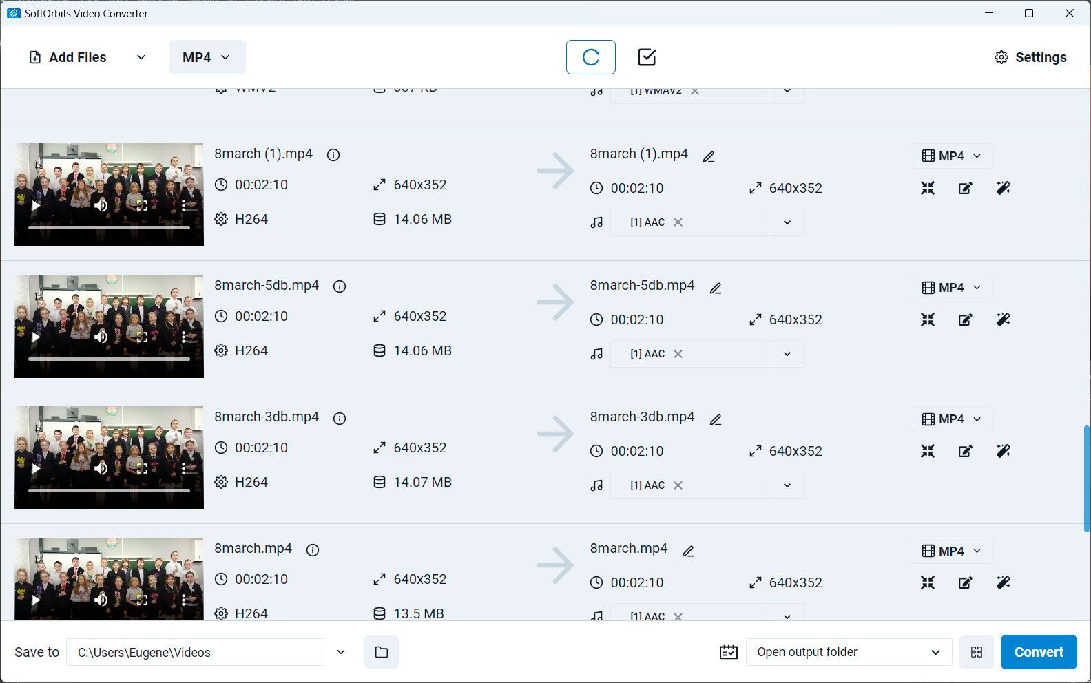 SoftOrbits Video Converter Schermafbeelding.