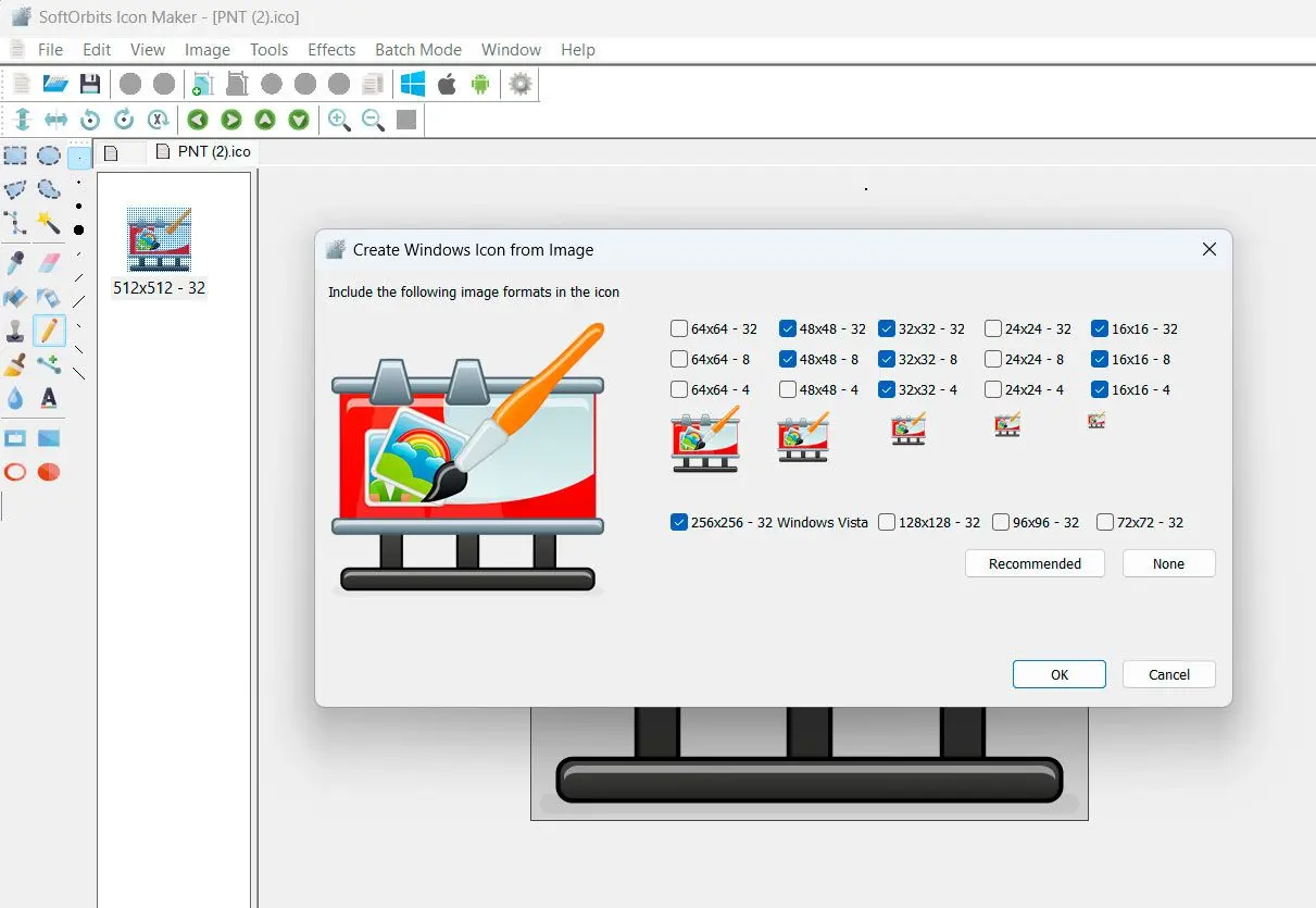 SoftOrbits Icon Maker Schermafbeelding.