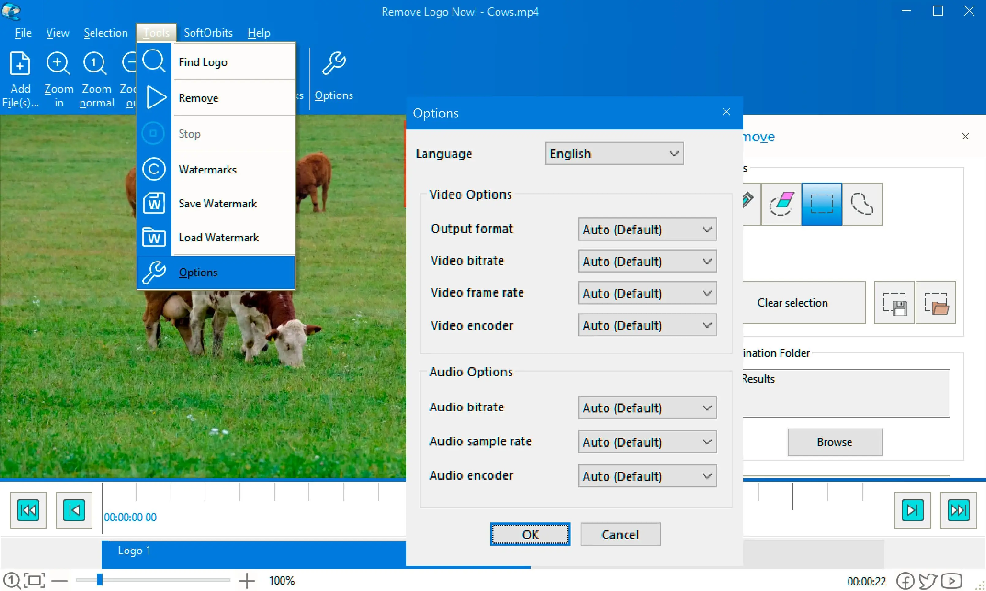 Selecteer opties voor de exportparameters..