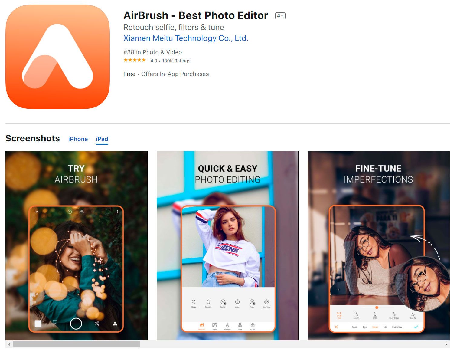 Airbrush op AppStore..