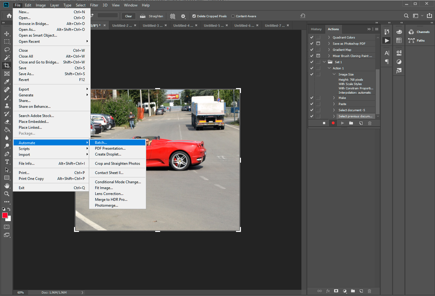 Afbeeldingen bijsnijden in Adobe Photoshop.