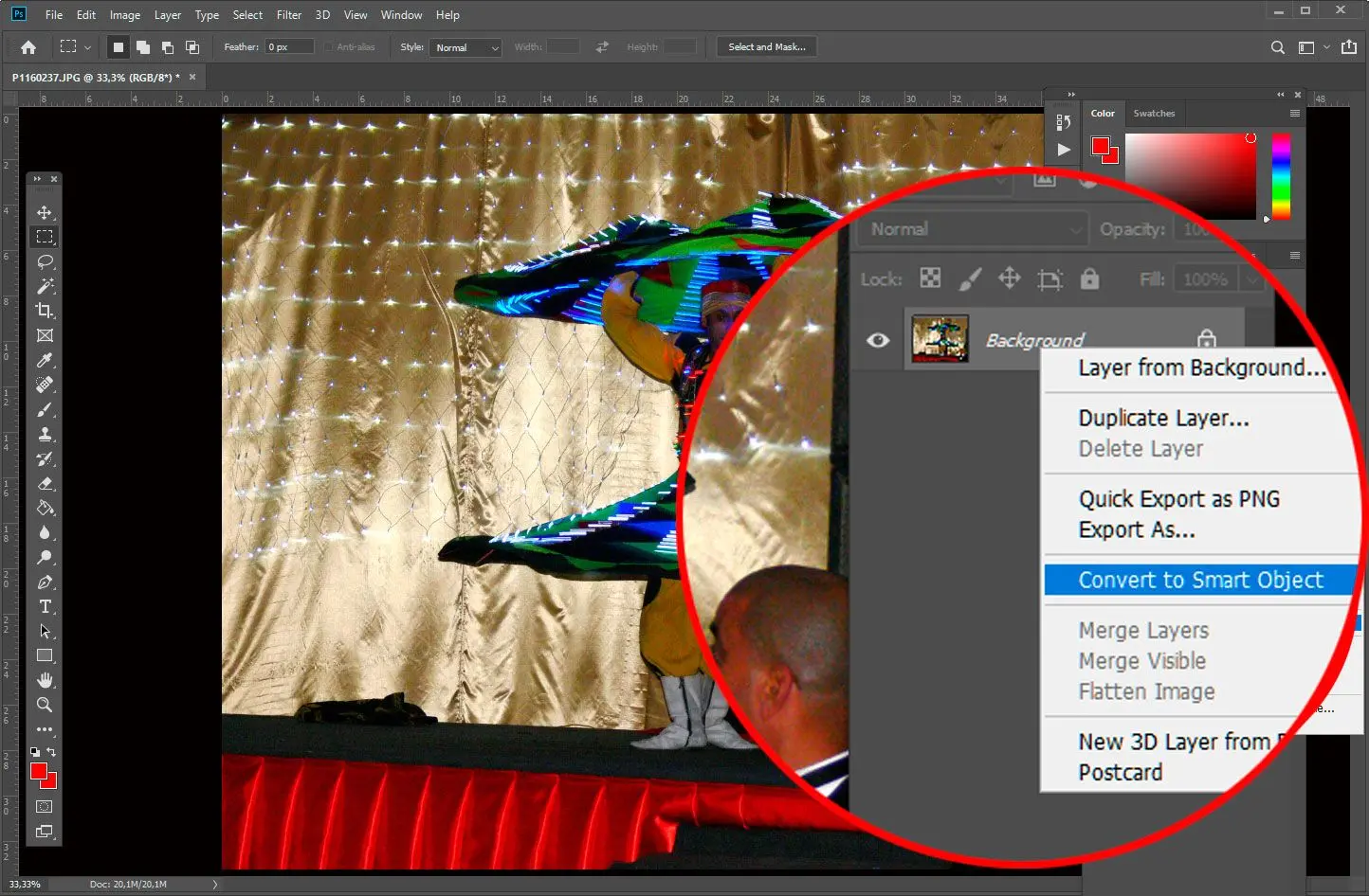 Converteer Smart object..