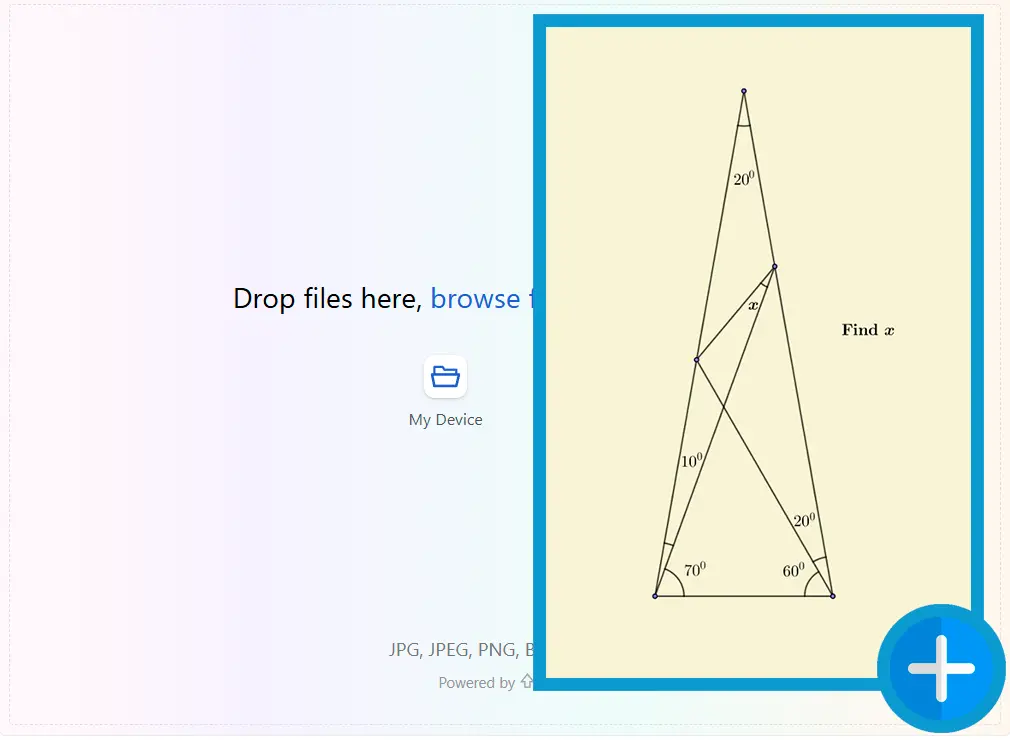 Upload een probleem afbeelding.