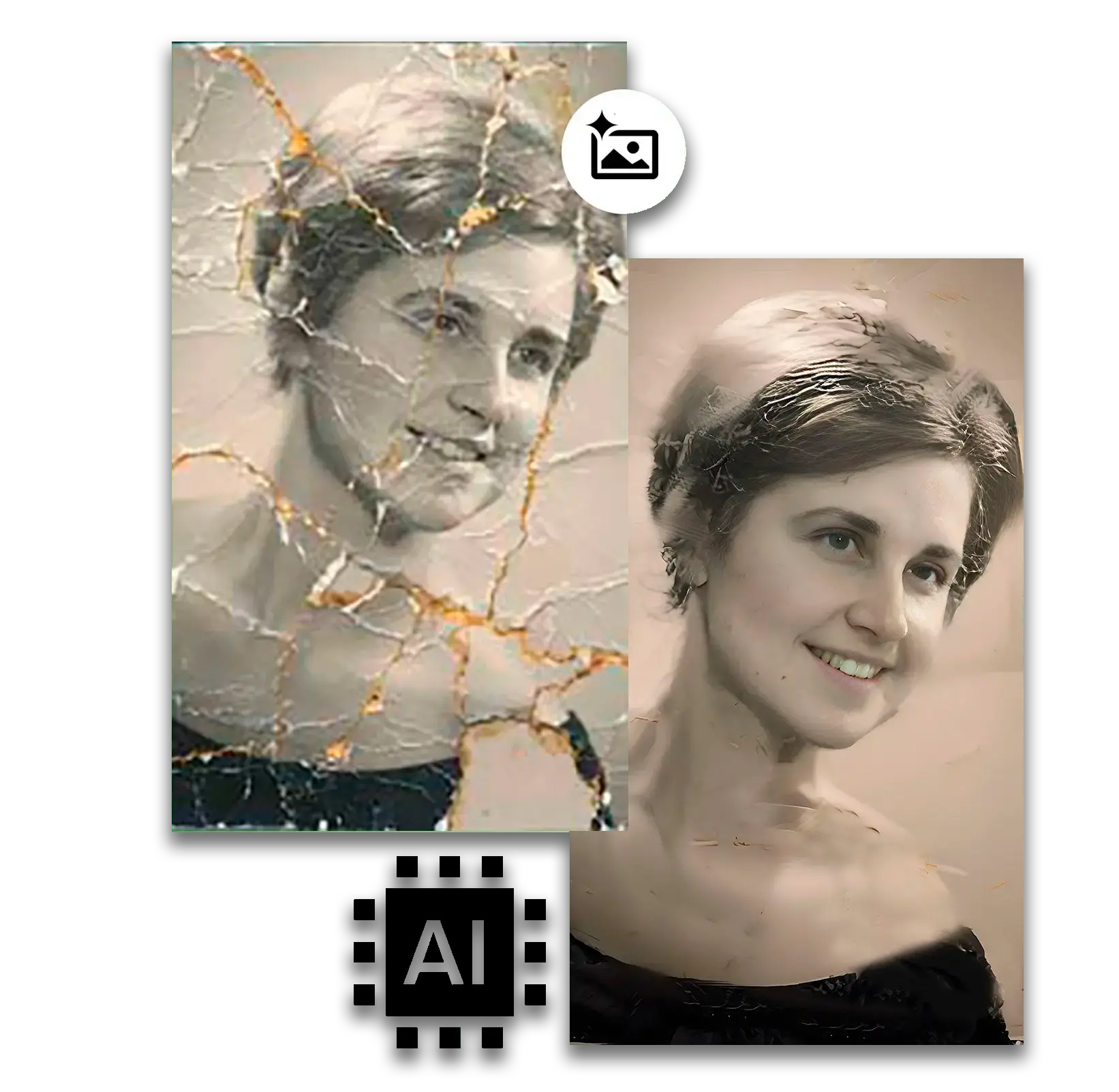 Ruis verwijderen, vervaging, oude foto