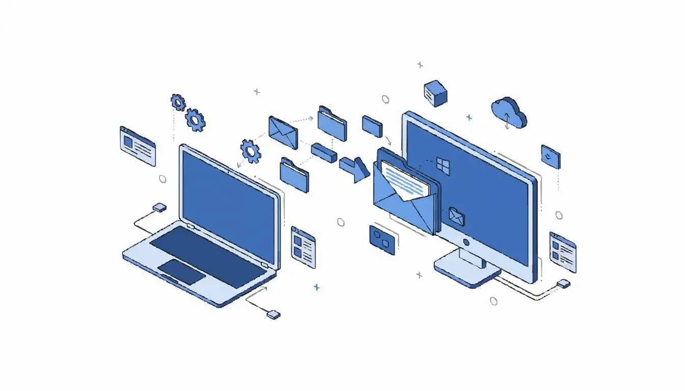 Breng het hele postvak naar de nieuwe pc, niet de delen die het overleven.