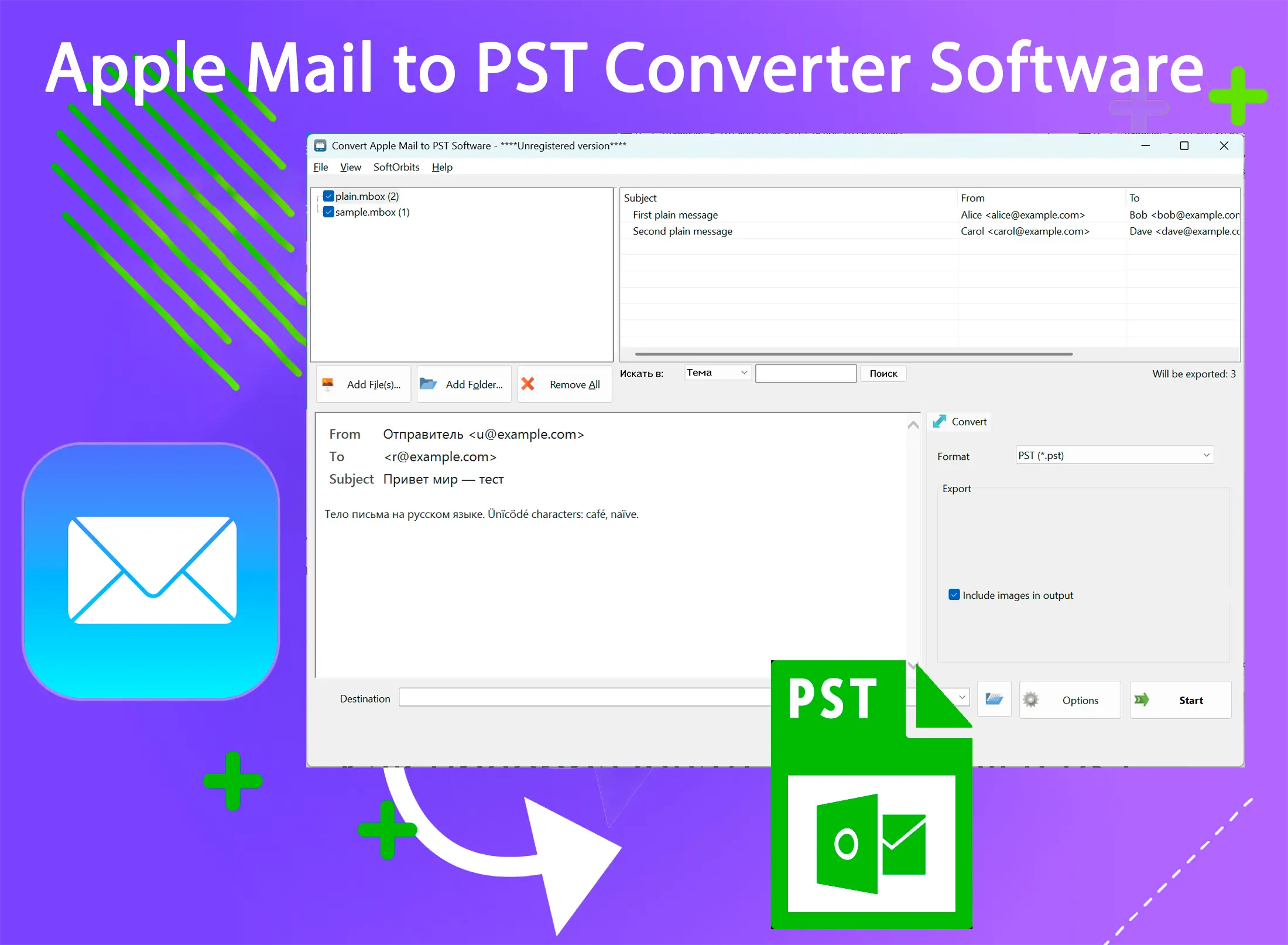 Apple Mail to PST Converter Software Schermafbeelding.