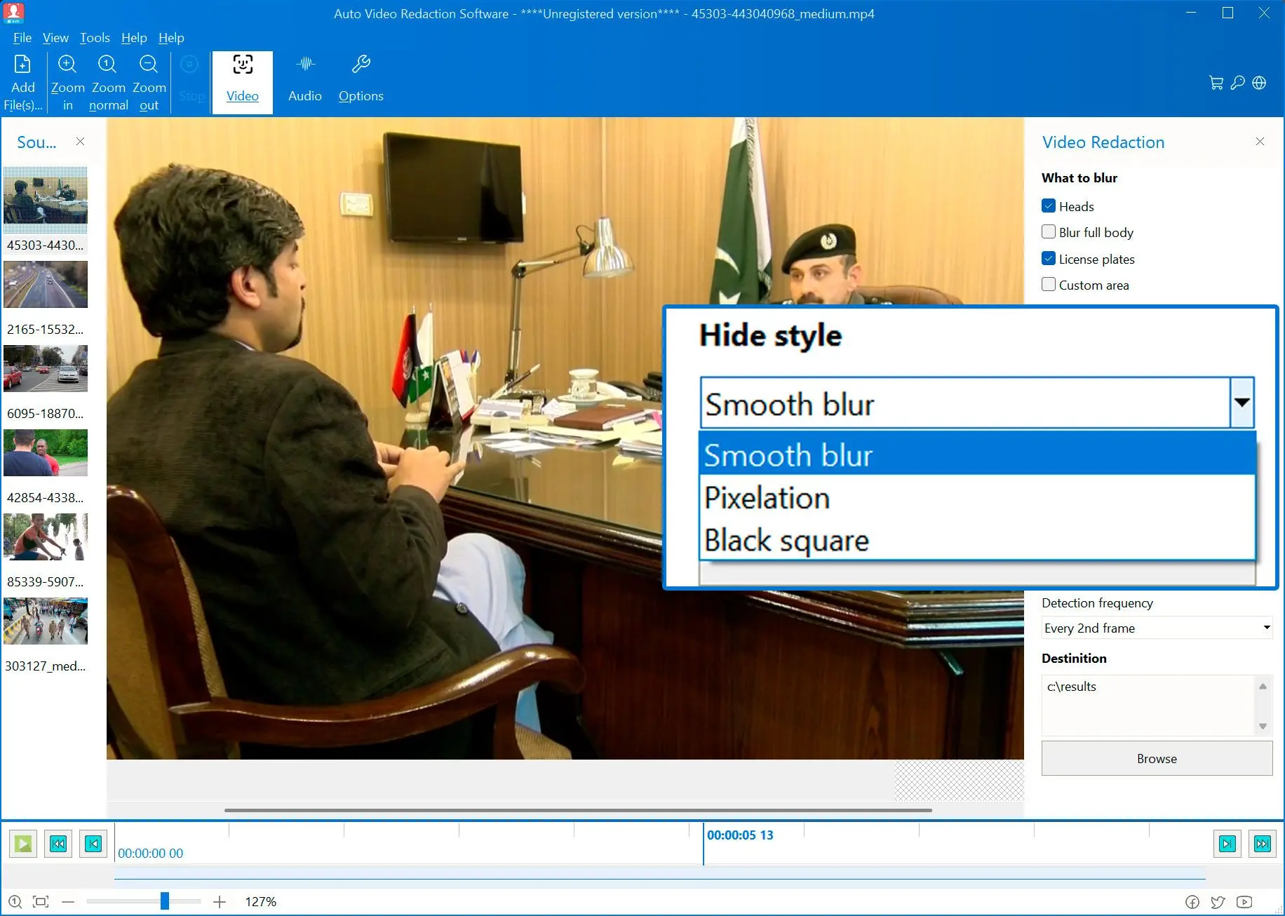 Kies een Vervaagstijl.