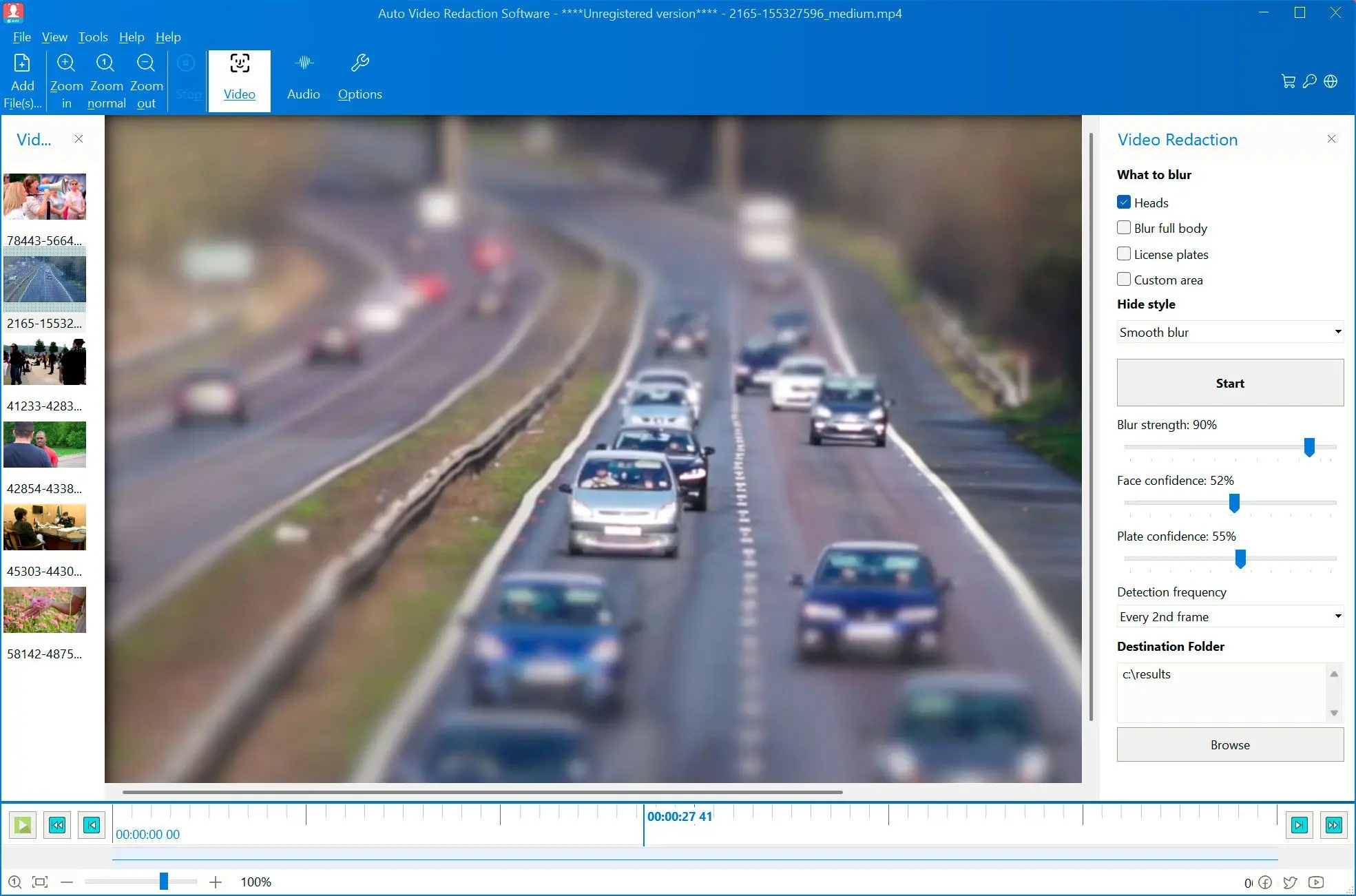 Auto Video Redaction Software Schermafbeelding.