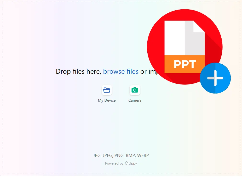 Upload een PPT-presentatie.