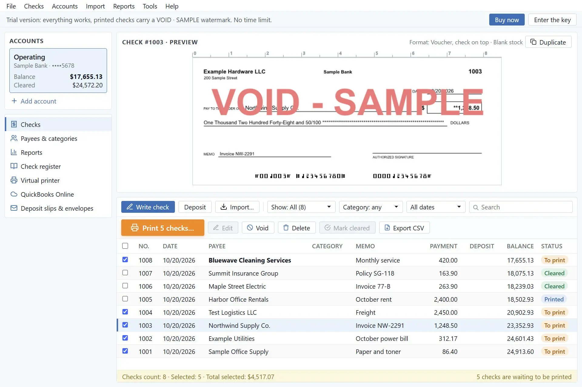 CheckSprint - Check Printing Software for Payroll, Personal, Business Schermafbeelding.