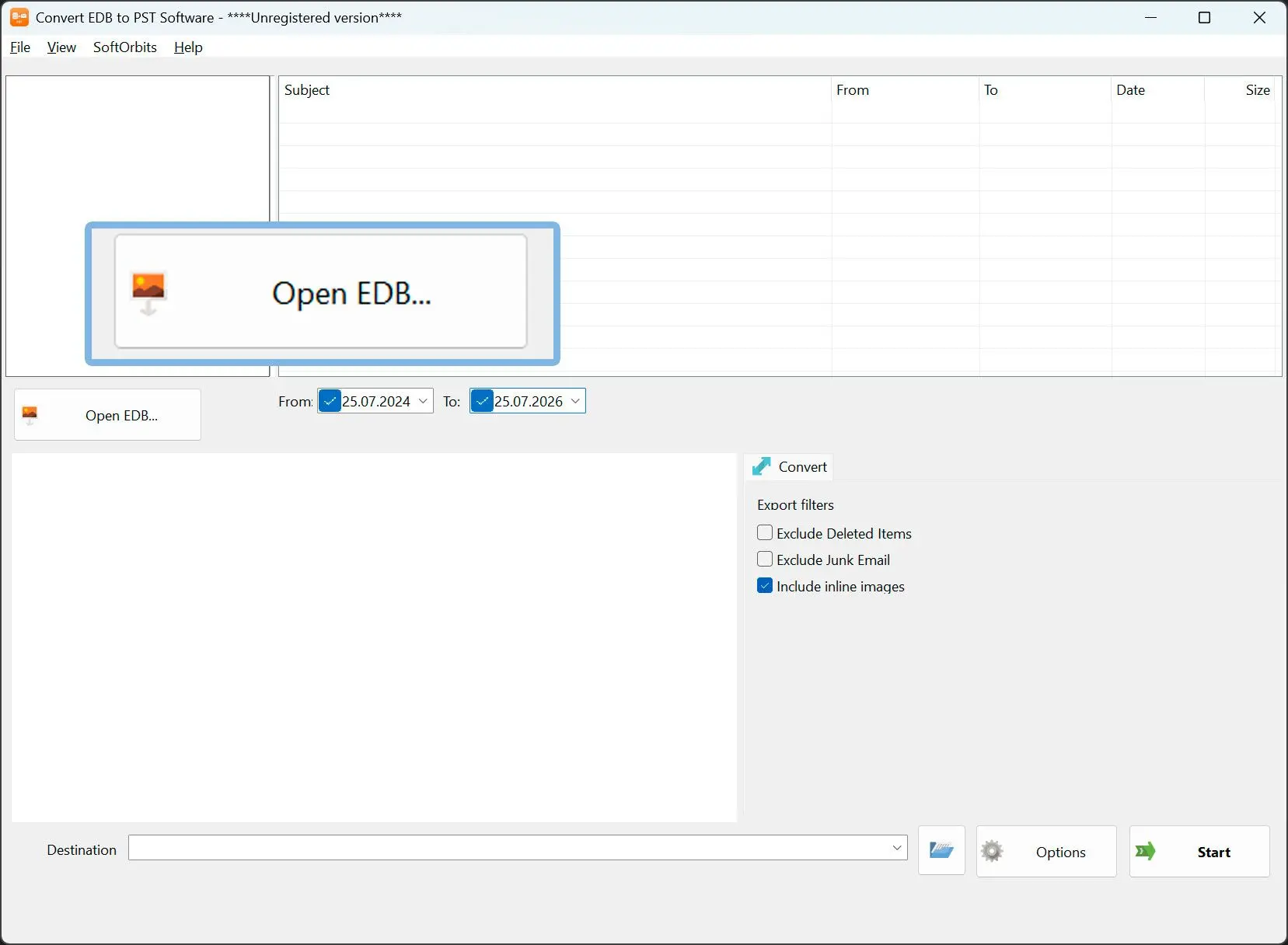 Open uw EDB-bestand.