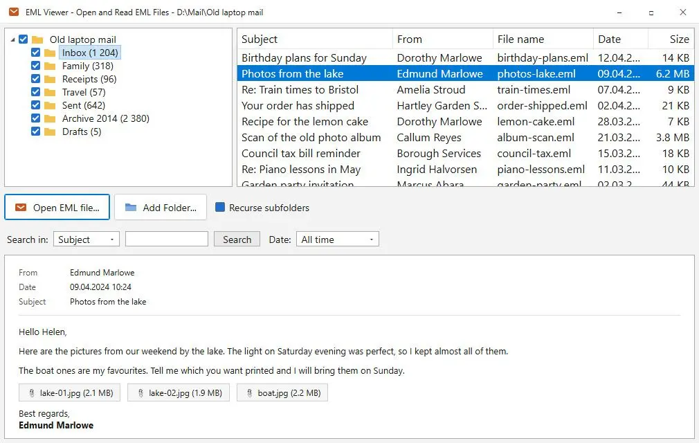 EML Viewer - Open and Read EML Files Schermafbeelding.