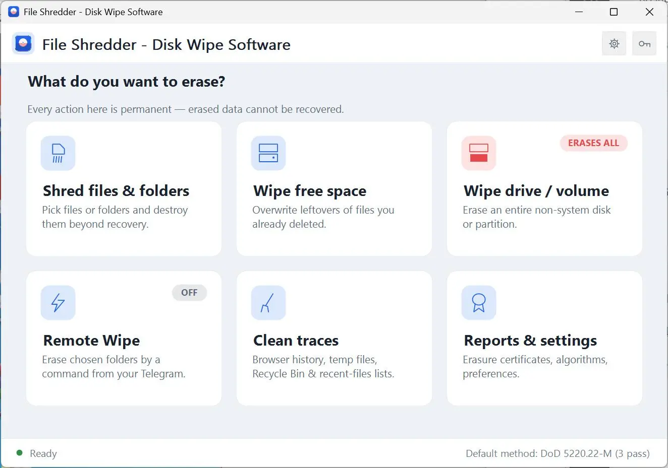 File Shredder - Disk Wipe Software Schermafbeelding.