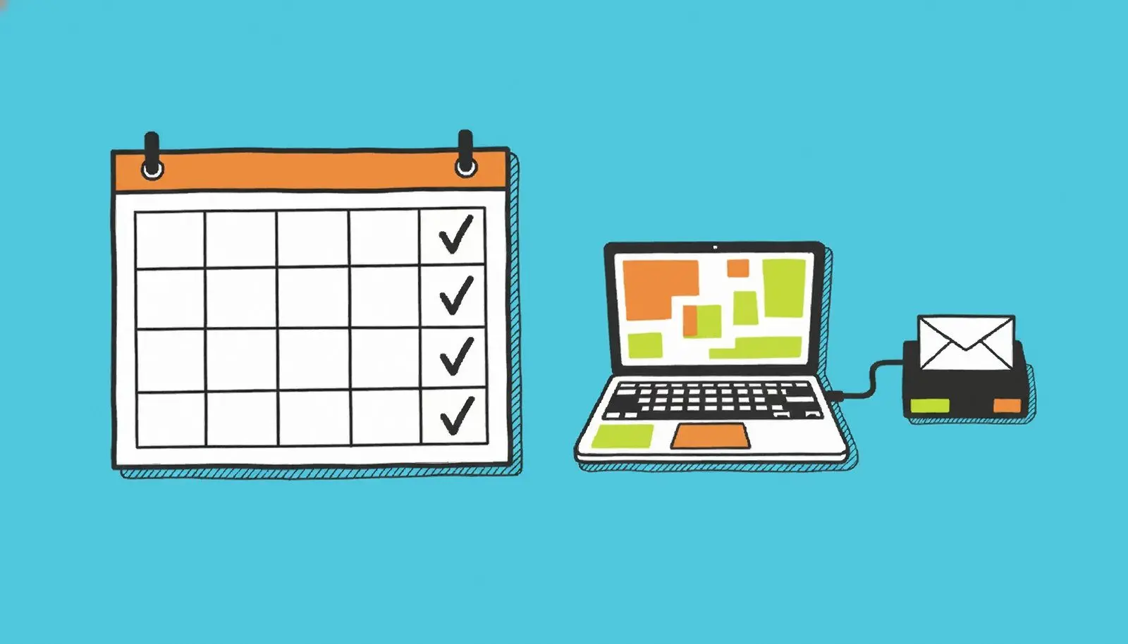 Een kalender waarop één dag per week is gemarkeerd voor een e-mailback-up.