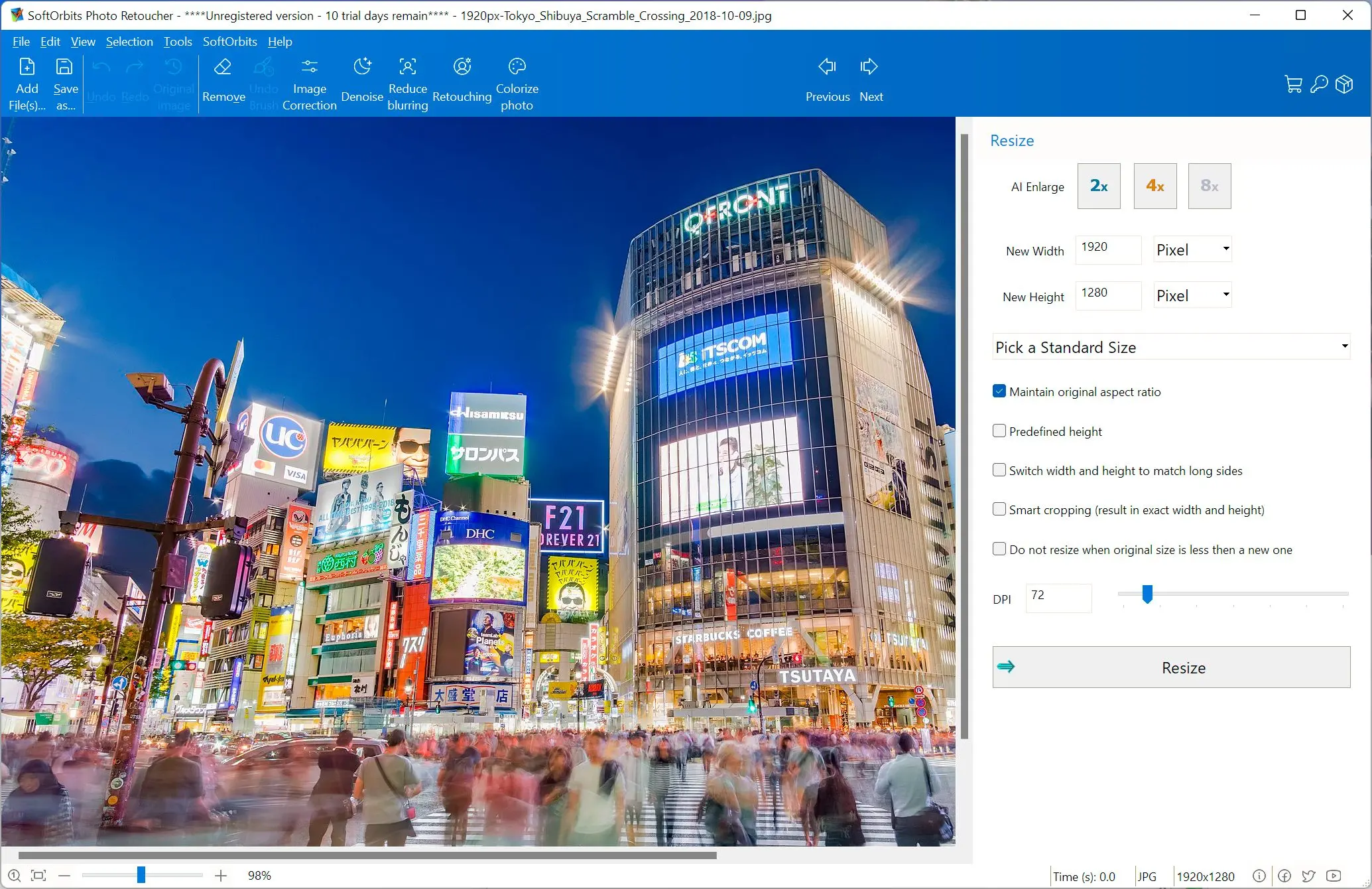 SoftOrbits Photo Retoucher: Schermafbeelding.