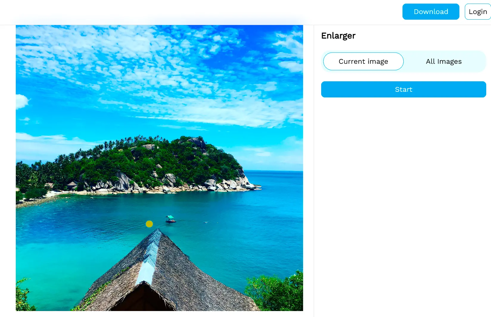 Klik op de Upscale-knop.