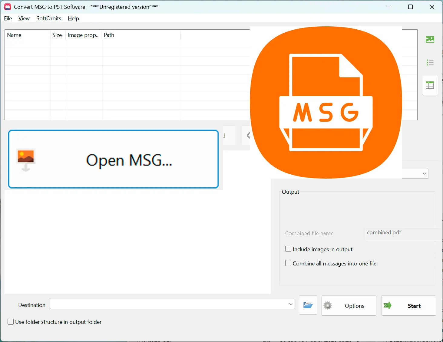 Voeg uw MSG-bestanden toe.