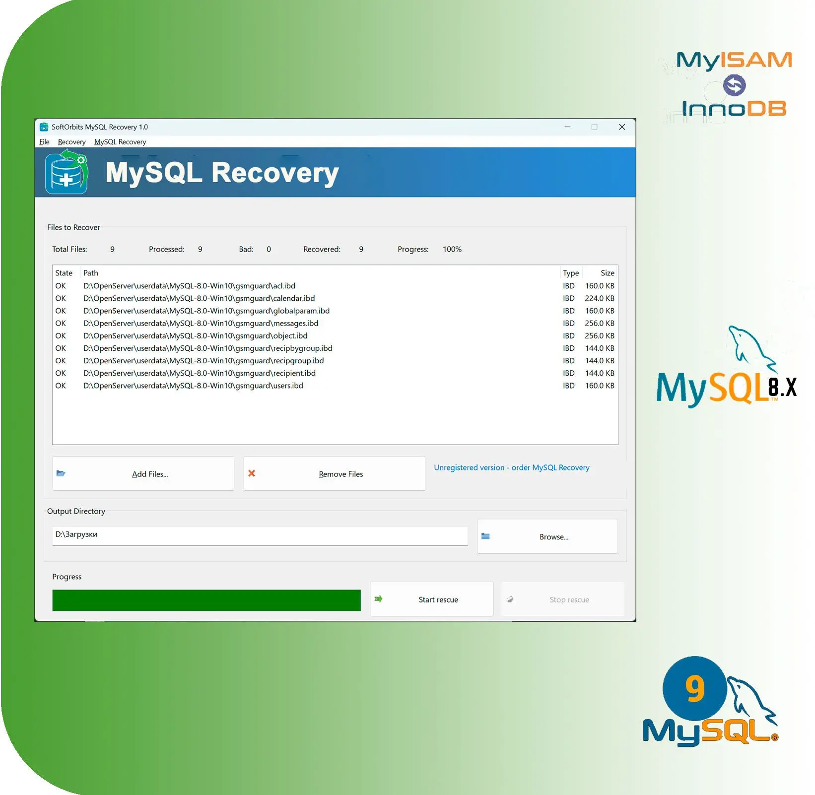 Betrouwbaar Slim Dataherstel voor elk type MySQL Database..