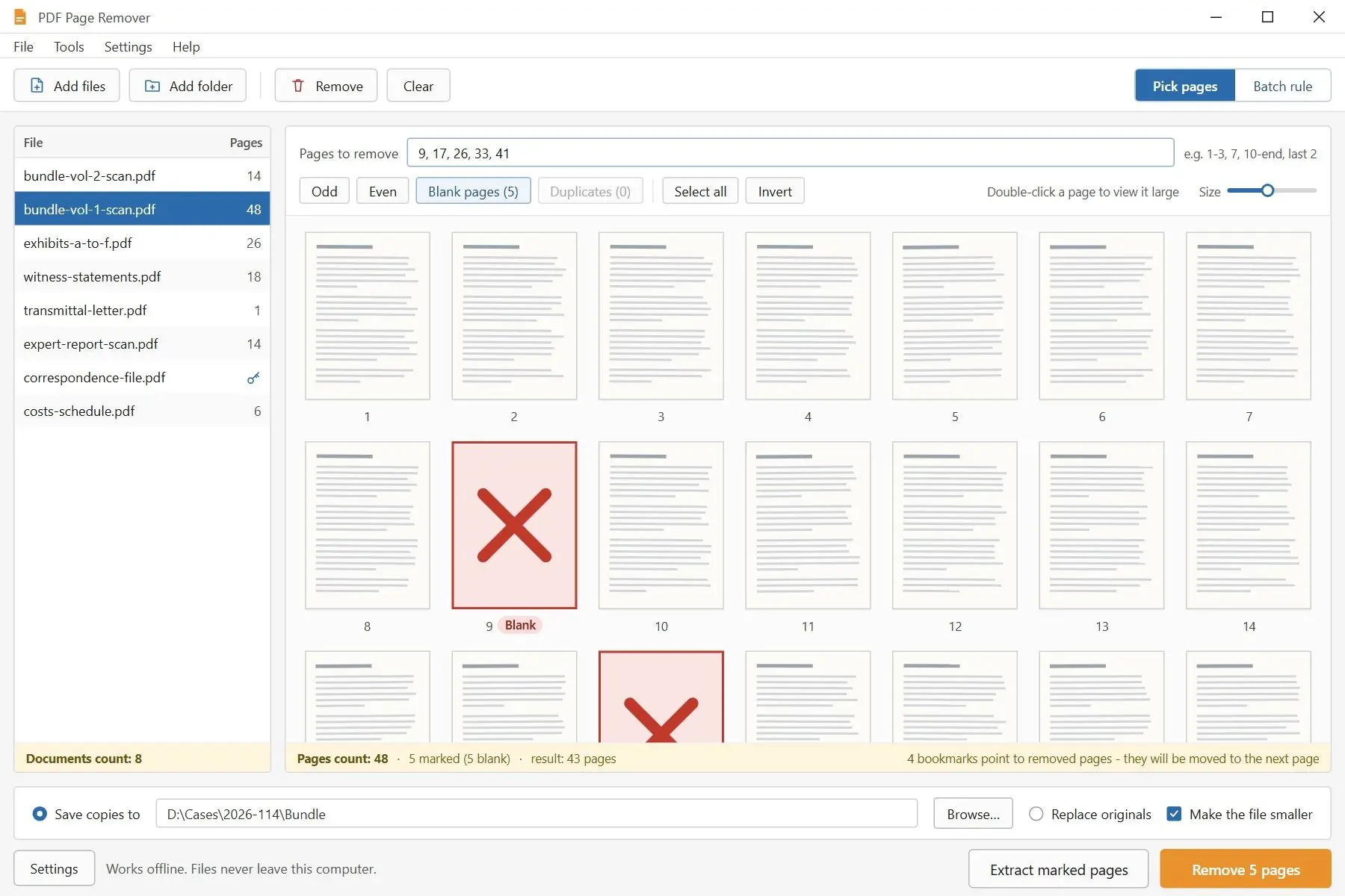 PDF Page Remover Schermafbeelding.