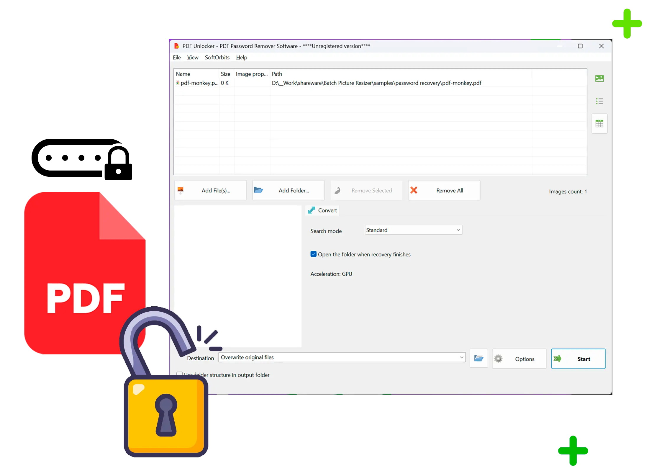 PDF Password Recovery Schermafbeelding.