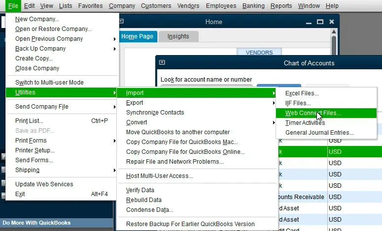 Importeren in QuickBooks.