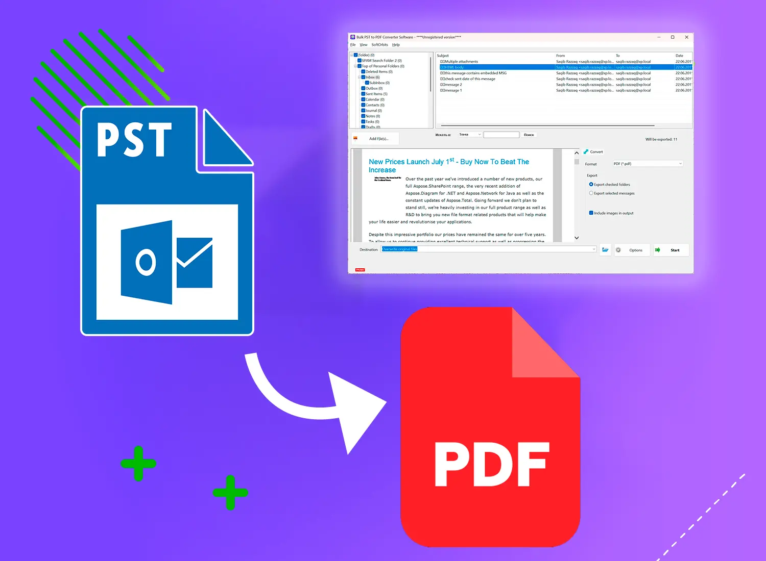 Wat u krijgt met PST naar PDF-converter.