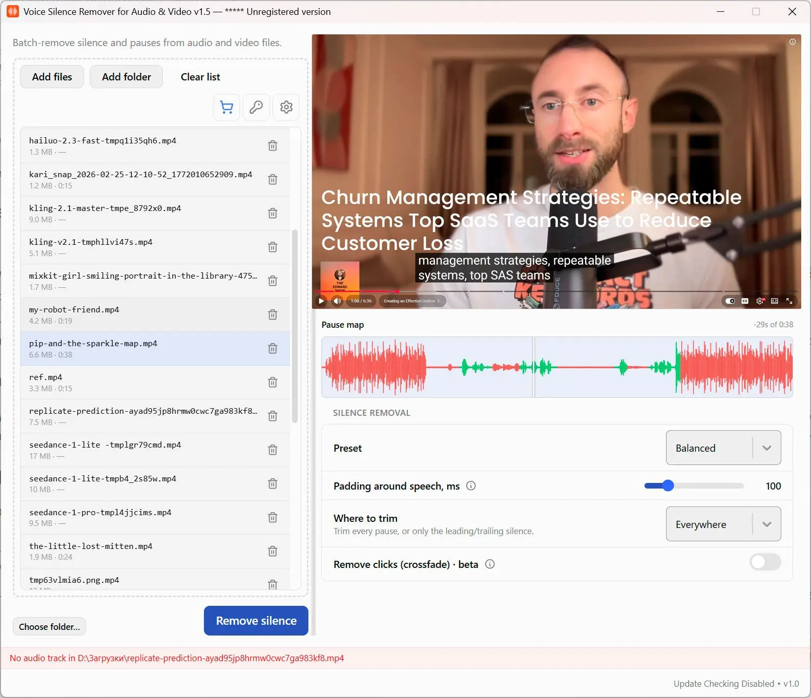 Voice Silence Remover Schermafbeelding.