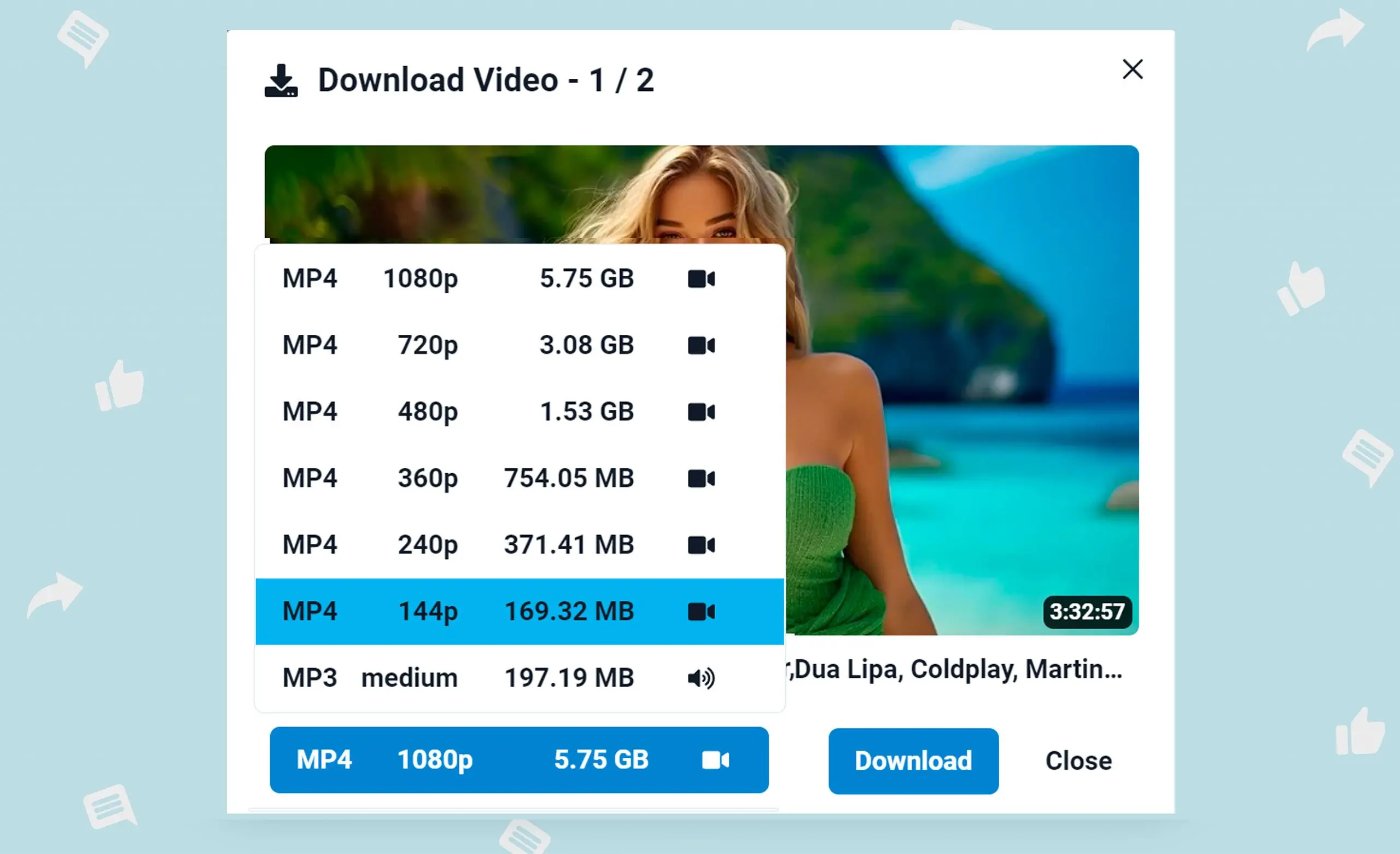Flexibele selectie van video- en audioformaat.