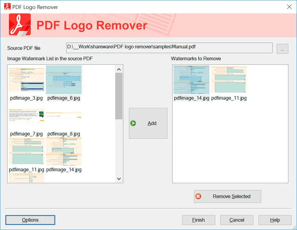 SoftOrbits PDF Logo Remover Schermafbeelding.
