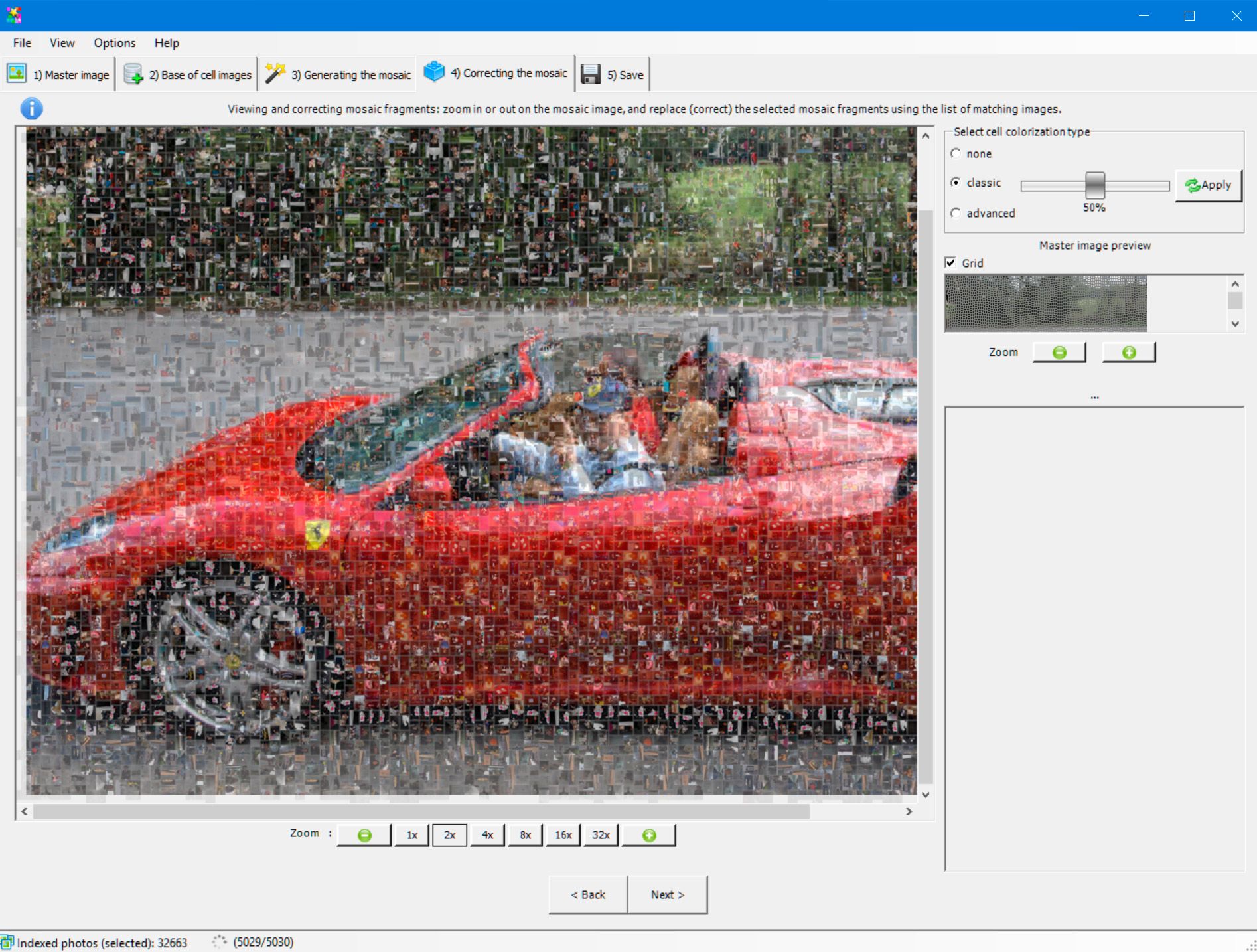 Photo Mosaic Software Schermafbeelding.