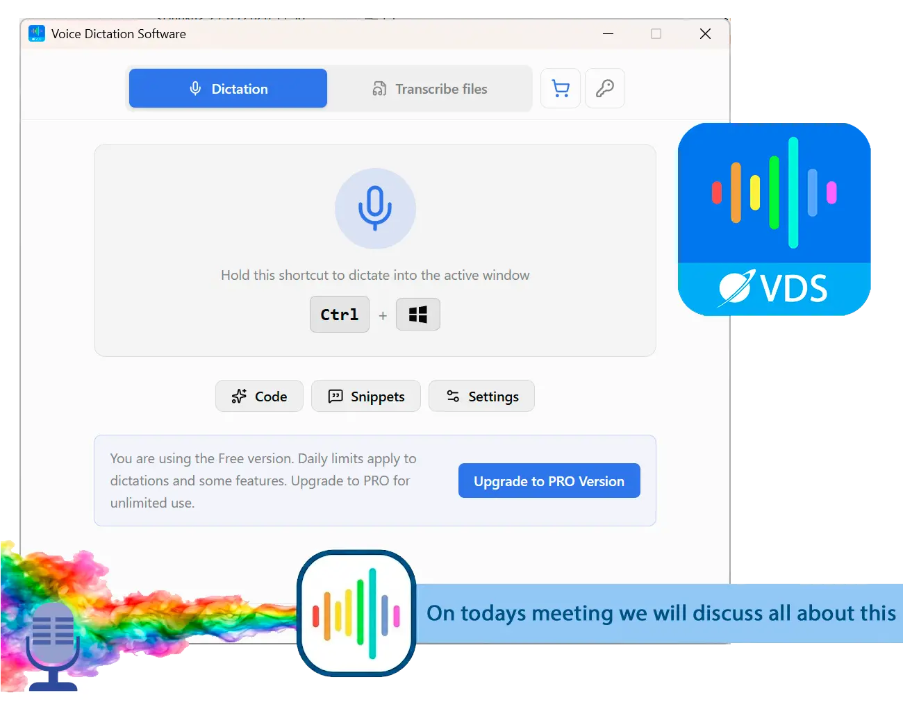 SayOnce - Voice Dictation Software Schermafbeelding.
