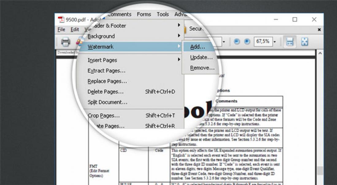 watermerk uit PDF verwijderen met Adobe Acrobat Reader.
